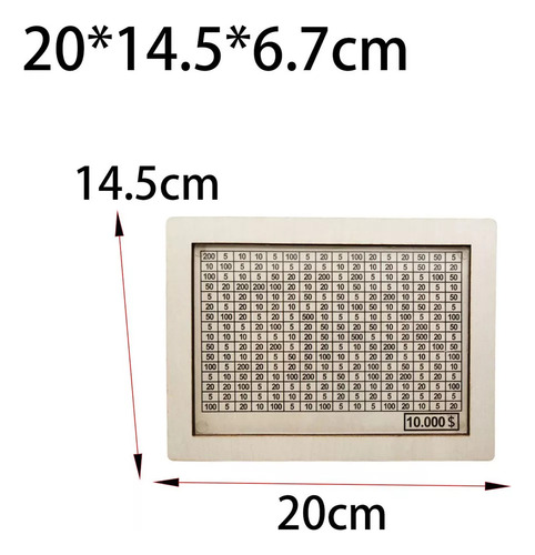 Para 1 Caja De Dinero De Madera Con Números Y Alcancía