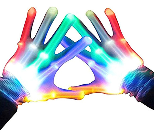 Guantes De Luz Led Que Cambian De Color Luminoso Intermitent