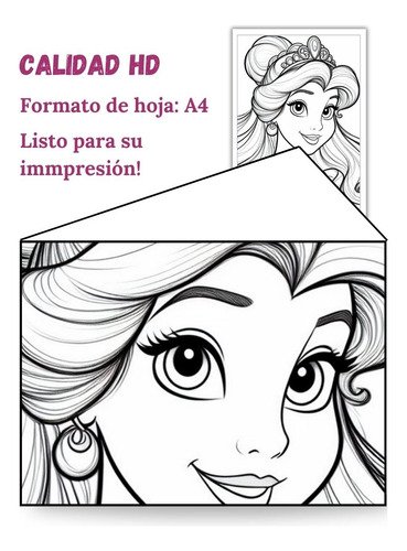 Kit Princesas Para Colorear | 28 Páginas Pdf Descargable