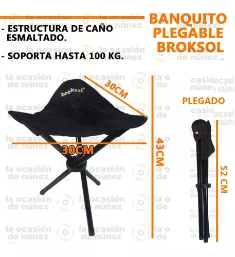 Banco Banquito Silla Plegable Camping Viaje + Funda Broksol