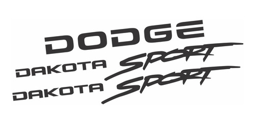 Kit Adesivos Dodge Dakota Sport Em Preto Dksptp