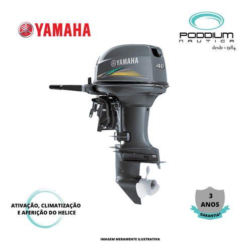 Motor De Popa Yamaha 40 Aws, 2 Tempos Poddium Náutica