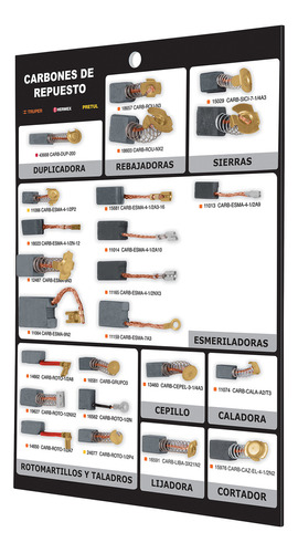 Exhibidor Truper Carbones Repuesto 55566