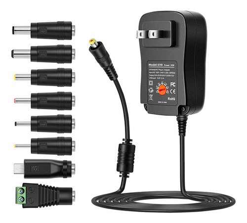 Adaptador De Corriente Dc Ac A Cargador Doméstico Universal