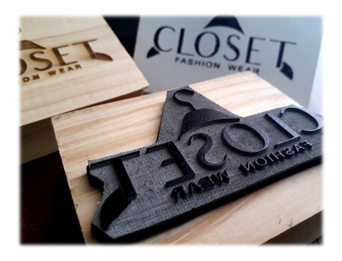 Sello Madera Identifica Cajas Bolsa Kraft 80x60mm Goma Laser