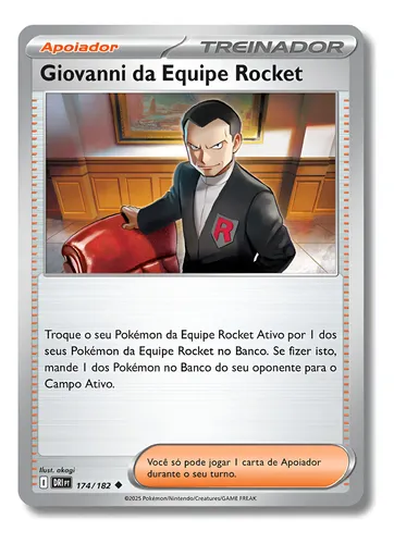 Carta Pokémon - Giovanni Da Equipe Rocket 174/182 Rivais P