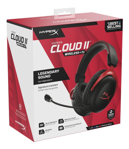 Auricular Hyperx Cloud Ii Inalámbrico 7.1 Tranza