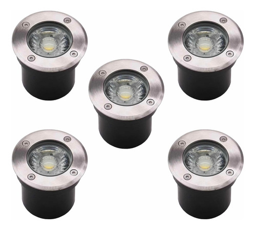 Balizador Luminária Led 4w Blindado Jardim 3000k Kit Com 5 Cor da cúpula Preto Cor da estrutura Preto