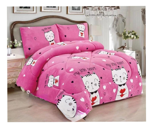 Cobertor Cubrecama Grueso Polar Sherpa Chiporro 1.5 Plazas N