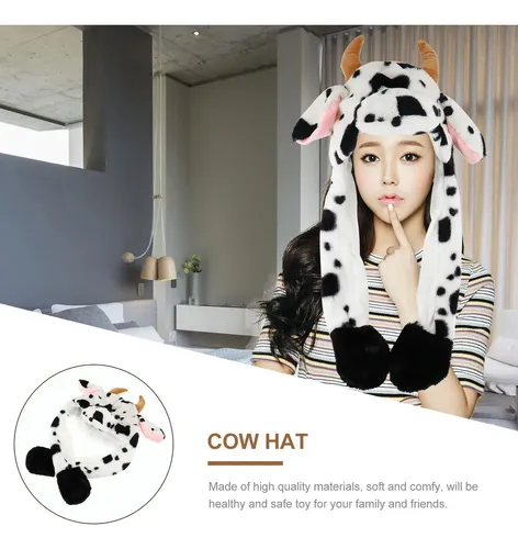 Hopearl Sombrero cardinal con orejas móviles – Sombrero pop-up de peluche – Animal de la granja, vacaciones, cosplay, regalo divertido para niños
