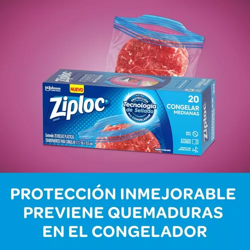 BOLSA PARA ALIMENTOS ZIPLOC CONGELAR MEDIANA 20UNDS - Proxi Mercado