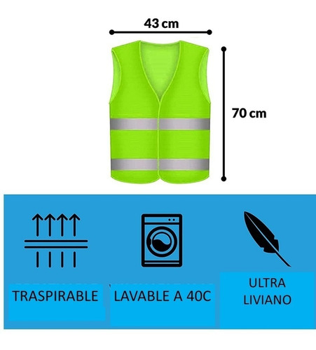 Imagen 4 de 4 de Chaleco Reflectivo De Seguridad Para Carro O Moto