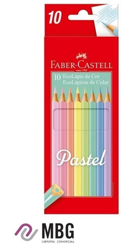 Imagen 1 de 4 de Lápices De Color Faber Castell Eco X 10 Pasteles