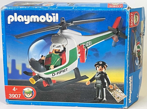 Playmobil 3970 Helicóptero Polícia Alemã Police Cx. Comp Mib