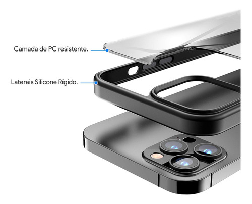 Capa Com Lentes Protect Para iPhone 13 Com Suporte Na Câmera