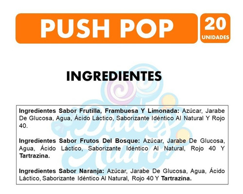 Push Pop Duo - Chupadedos Sin Gluten (caja Con 20 Unidades)