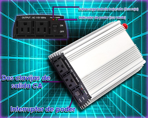 Inversor D/corriente 1200w Conecta Todo Lo Quieras A Tu Auto