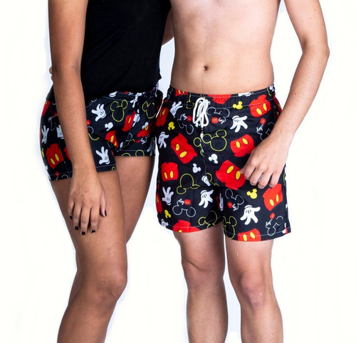 Bermuda Masculina + Short Feminino Casal Praia Verão 2020