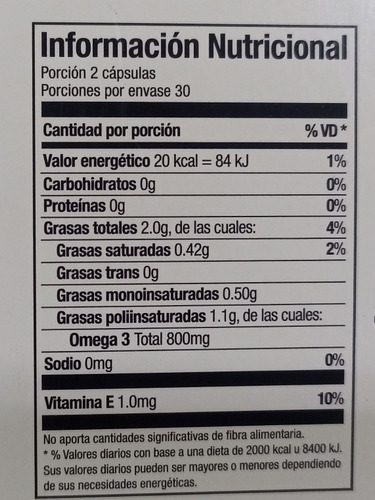 Imagen 2 de 5 de Omega 3 Dúo 1000mg Vitamin Way 60 Cápsulas