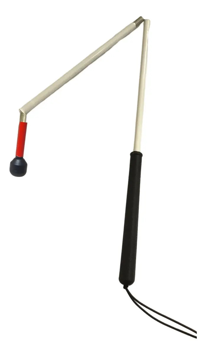 Bengala Dobrável Branca Com Roller Deficiente Visual Alo Cor Branco G 125cm