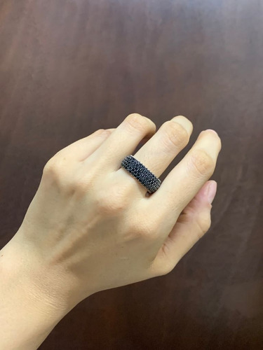 Anillo Turco Plata 925 Churumbela Negra Estambul Joya