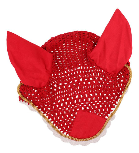 2 Capilla De Oído Transpirable Con Para Caballo Rojo