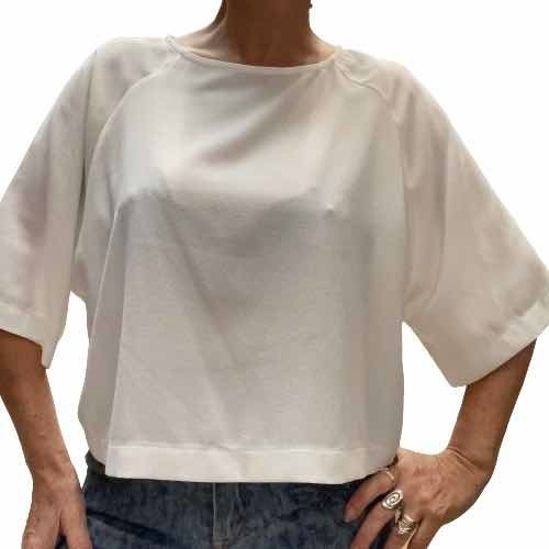 Blusa Mujer Cuesta Blanca Talle M / 40 Crep Impecable