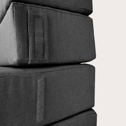 Imagen 8 de 10 de Sofá Cama Individual Plegable, Colchoneta Con Soporte Firmé Color Gris Oscuro