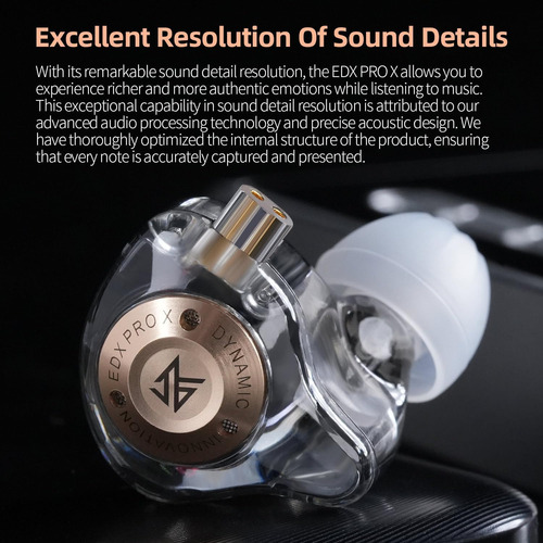 Kz Edx Pro X Auriculares Internos Con Monitor Hifi, Auricula