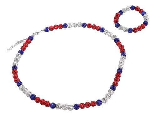 Conjunto De Collar Y Pulsera De Béisbol Con Diamantes De Imi