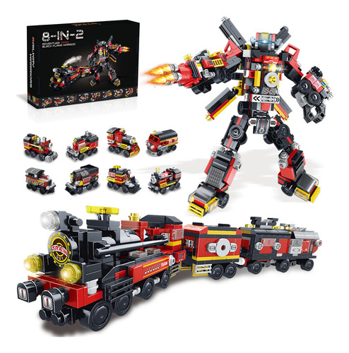Juguetes De Bloques Tren Transformador Marca Xyz Modelo 8 En Personaje Color