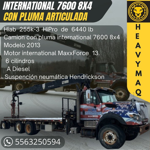 Camion International 7600 Con Hiab 255k-3