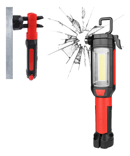 Martillo Para Autos Linterna Rompe Ventana Corta Cinturon