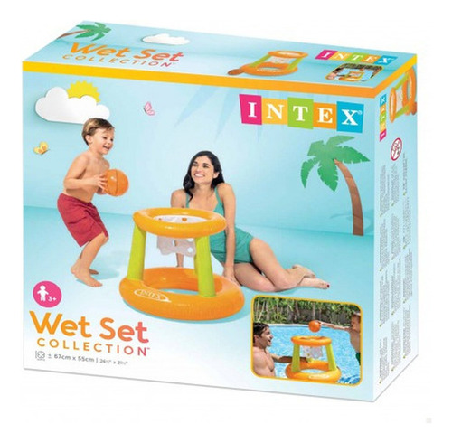 Cesta de baloncesto flotante inflable para niños