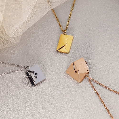 Collar Carta De Amor Con Placa Apertura