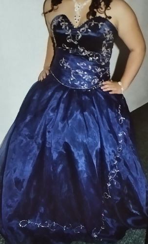 Hermoso Vestido De 15 Años 6 Piezas Azul Oscuro