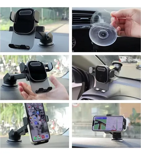Soporte Celular P/ Auto Con Sopapa Brazo Extensible 360°