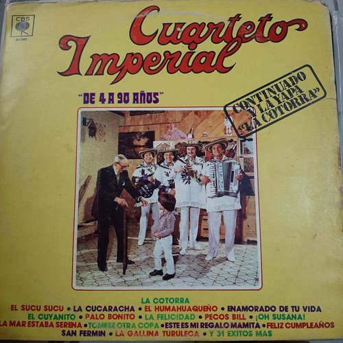 Vinilo Cuarteto Imperial De 4 A 90 Años Continuado C5