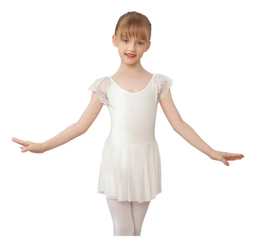 Vestido De Ballet, Poncho Y Medias De Baile De Encaje Para N