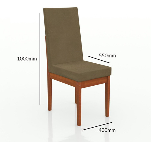 Conjunto Sala De Jantar 6 Lugares Com Mesa E Cadeira Em