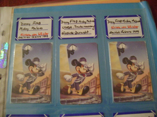 Tarjeta Telefonica Disney  Mickey Malevo Serie F148 Nue1