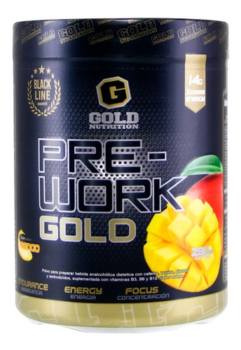 Pre Work Gold Nutrition - 280 Grs Sabor Mango