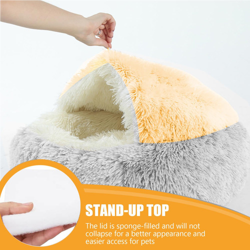 Cama Para Gato, Suave Y Calentadora, Redonda, Cueva, Plush