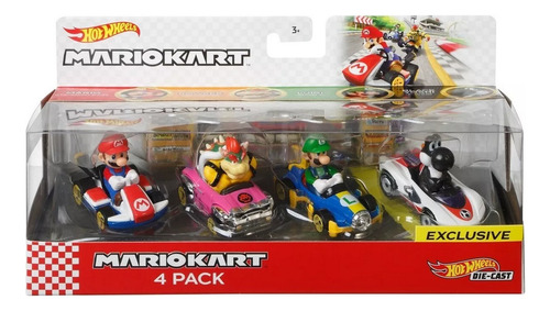 Pack 4 Mario Kart Hot Wheels Edición Limitada