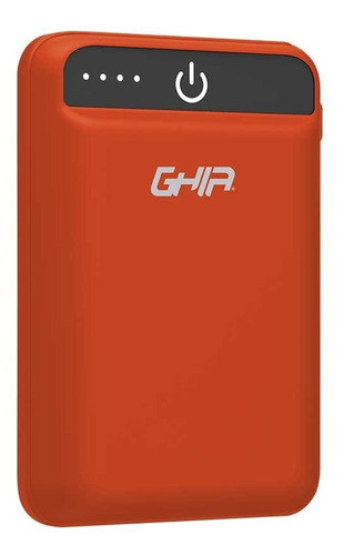Powerbank Ghia 8000mah Gac-230r Con Linterna. Color Rojo /vc