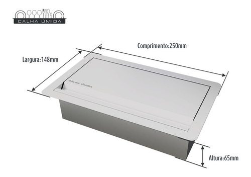 Porta Utensílios Escova E Objetos Embutido Aço Inox