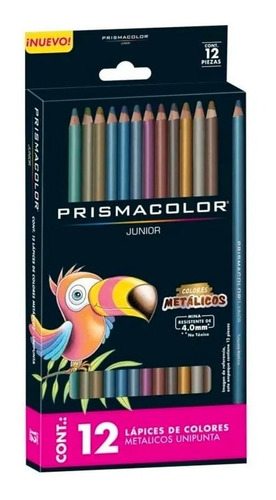 Lápices Creyones Prismacolor Metálicos 12 Colores 