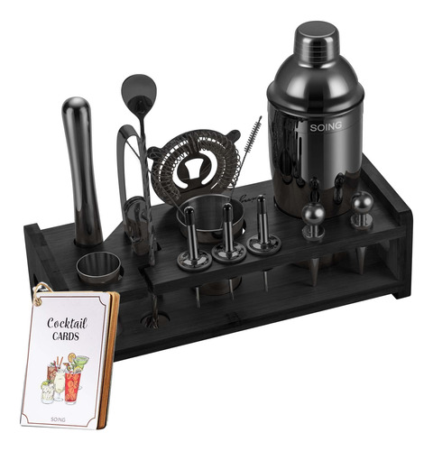 Soing Kit De 24 Piezas De Barman Con Soporte, Perfecto Juego