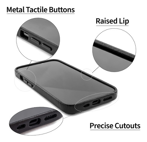 Tarjetero Dockem De Piel Auténtica Para iPhone 13 Pro [negro