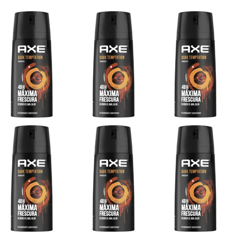Desodorante Axe Dark Temptation Deo 150 ml Pack X6uni